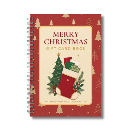 MERRY CHRISTMAS! GIFT CARD BOOK 14 Themed Pages, Hardcover & Durability Line