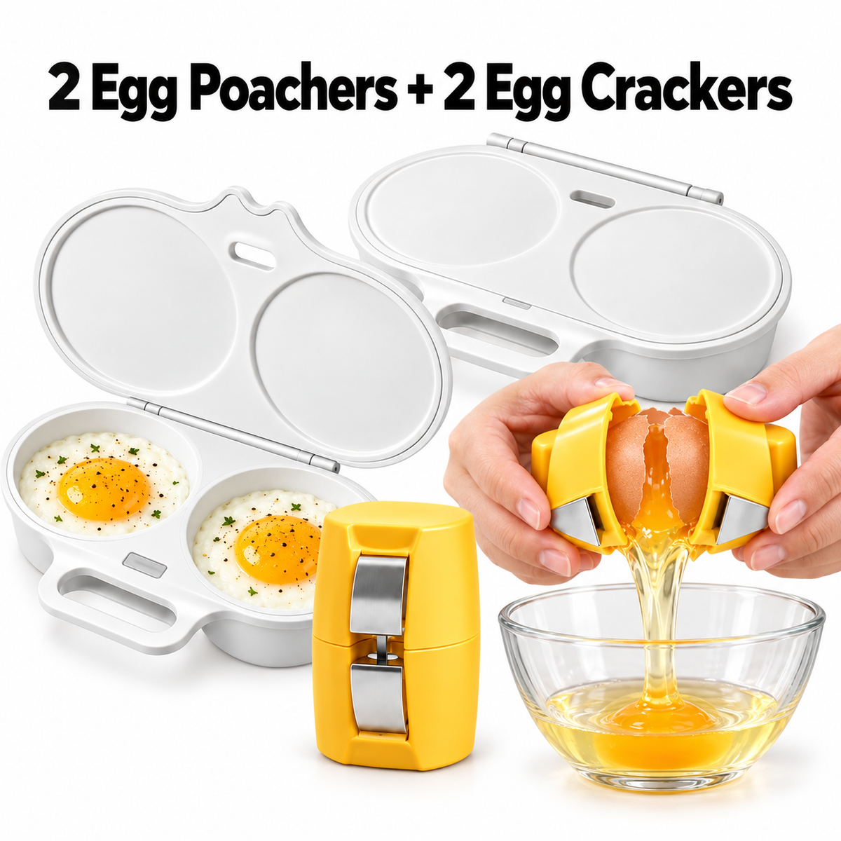 🎁 BUY 1 GET 1 FREE! Microwave Egg Poacher – 2 Eggs in Minutes, No Pan & Easy Cleanup 🍳⚡
