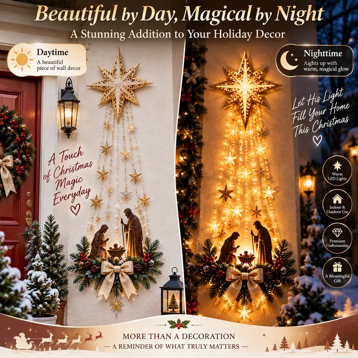 Bethlehem Star of Faith Lighted Nativity Wall Decor