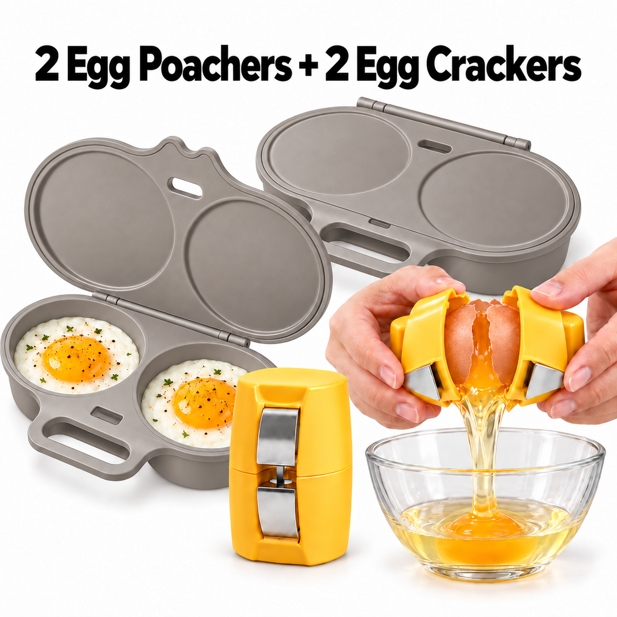 🎁 BUY 1 GET 1 FREE! Microwave Egg Poacher – 2 Eggs in Minutes, No Pan & Easy Cleanup 🍳⚡