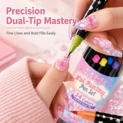 💅 LIMITED‑TIME 50% OFF! 💥 24 Colors Dual Ended Nail Painting Pens Set – Creative, Salon‑Quality, Easy DIY ✨