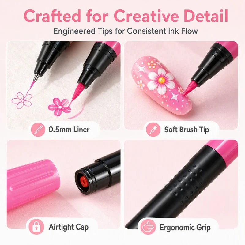 💅 LIMITED‑TIME 50% OFF! 💥 24 Colors Dual Ended Nail Painting Pens Set – Creative, Salon‑Quality, Easy DIY ✨