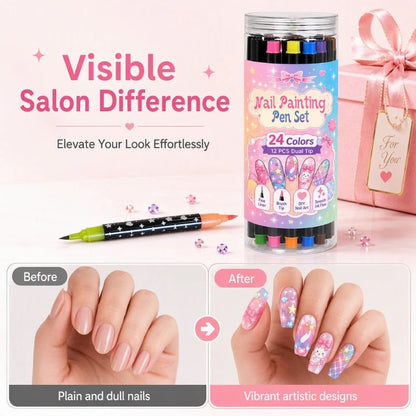 💅 LIMITED‑TIME 50% OFF! 💥 24 Colors Dual Ended Nail Painting Pens Set – Creative, Salon‑Quality, Easy DIY ✨