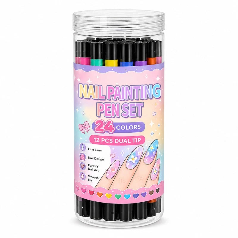 💅 LIMITED‑TIME 50% OFF! 💥 24 Colors Dual Ended Nail Painting Pens Set – Creative, Salon‑Quality, Easy DIY ✨